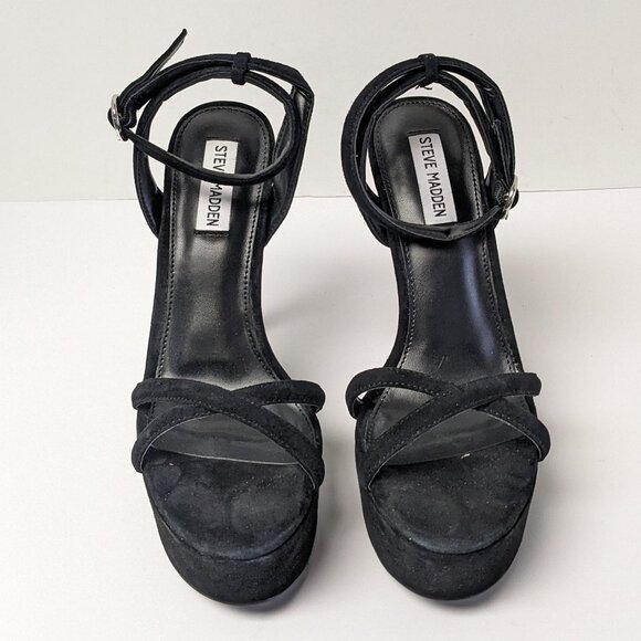 Steve Madden Marciana Platform Heeled Sandals, Black, Women's 9 M - Picture 3 of 6